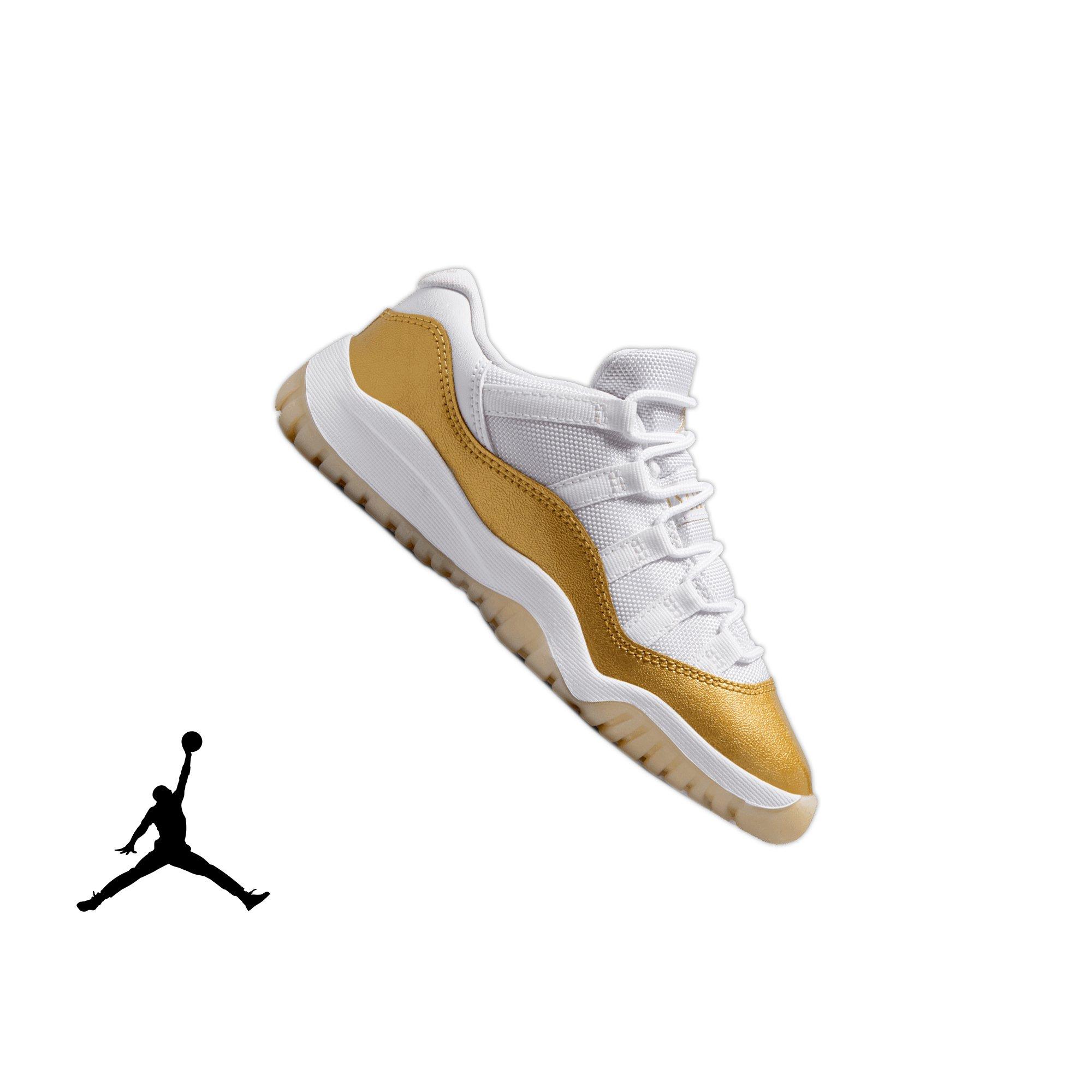 Jordan 11 Retro Low &ldquo;Mother's Day&rdquo; Preschool Girls' Shoe - WHITE/METALLIC GOLD